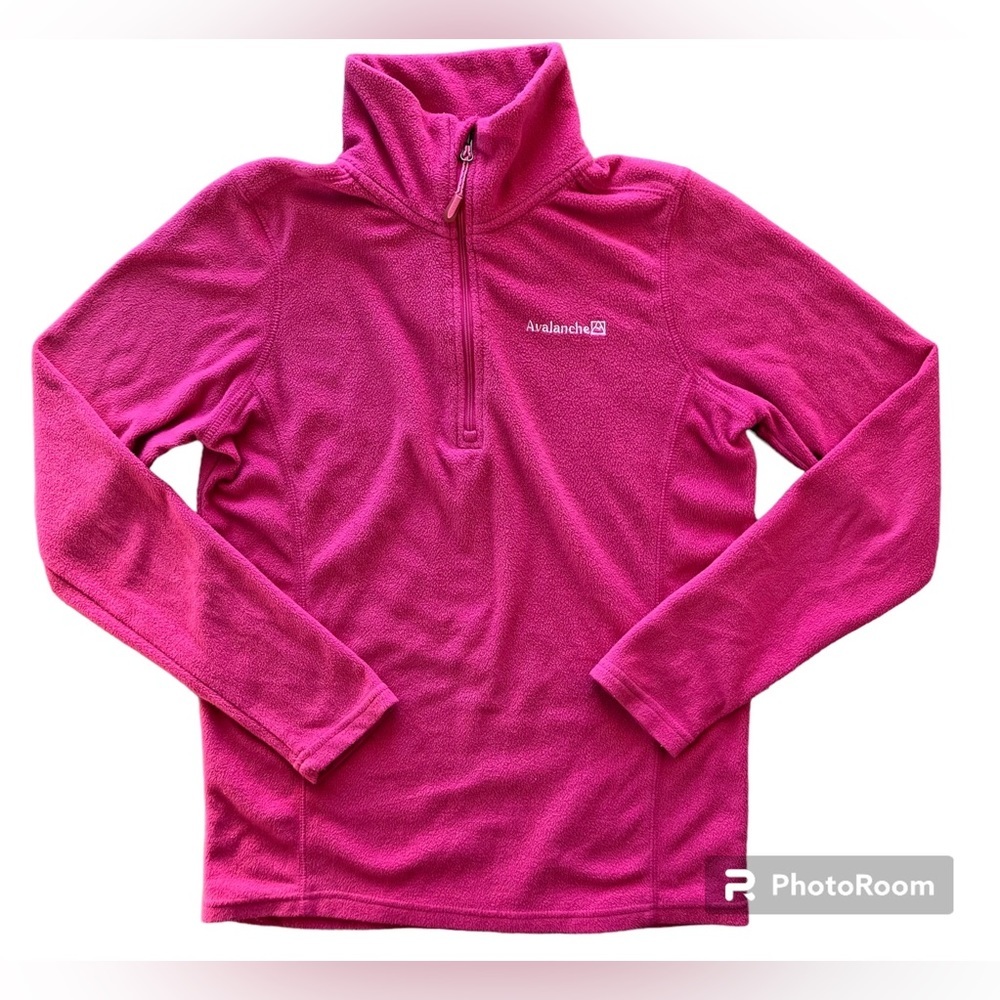 Avalanche Womens Fleece Half Zip Pullover in Hot Pink Sz S